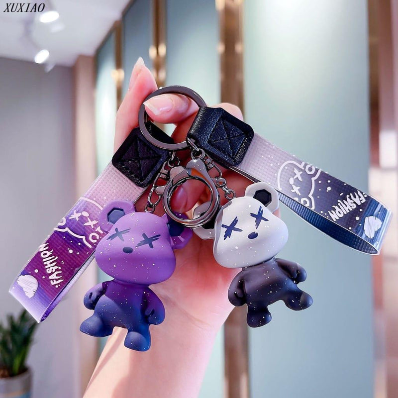 Cute Dog Keychain With Bagcharm (Select From Drop Down Menu) Pink