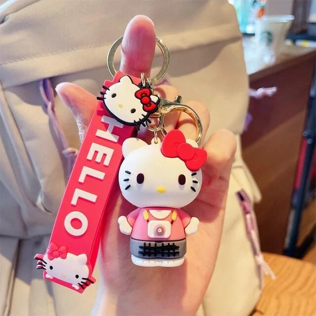 Cute Cat Silicon Keychain with Bagcharm and Strap (Select From Drop Down) - ThePeppyStore