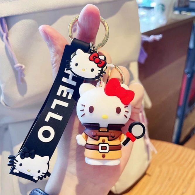 Cute Cat Silicon Keychain with Bagcharm and Strap (Select From Drop Down) - ThePeppyStore