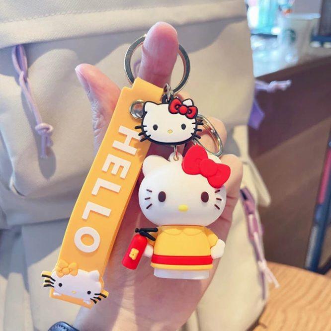 Cute Cat Silicon Keychain with Bagcharm and Strap (Select From Drop Down) - ThePeppyStore