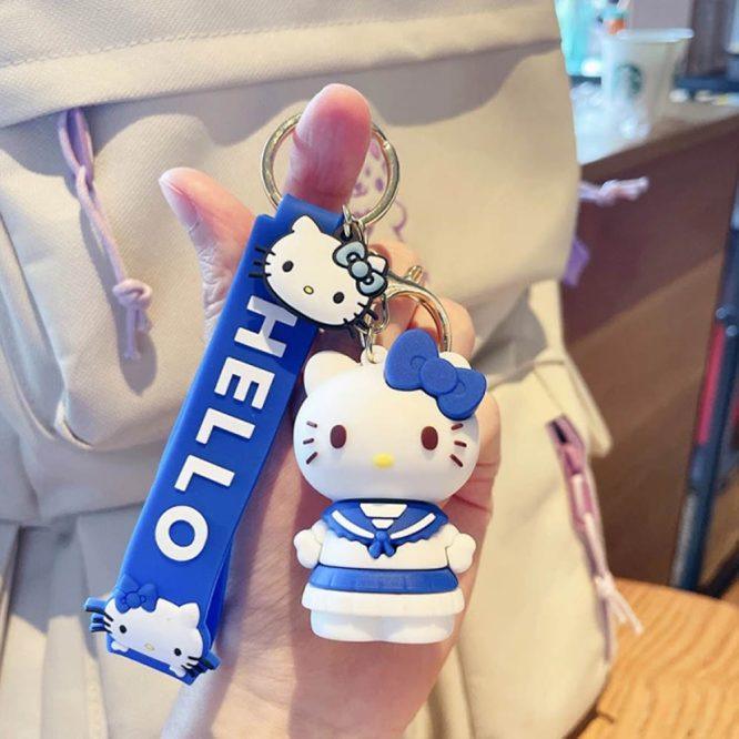 Cute Cat Silicon Keychain with Bagcharm and Strap (Select From Drop Down) - ThePeppyStore