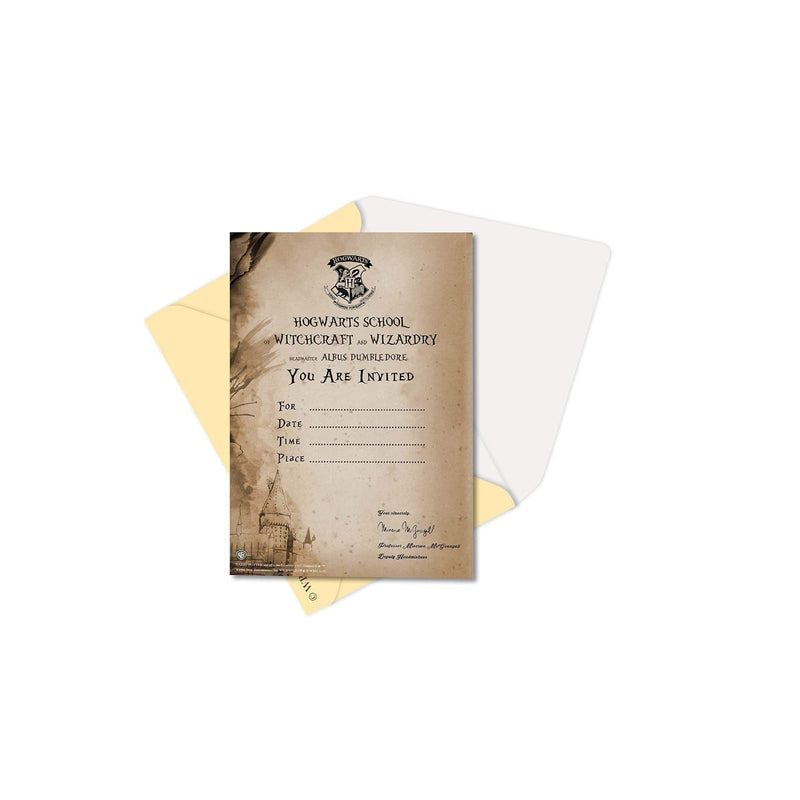 Harry Potter Birthday Party Invitations x 10 c/w Envelopes