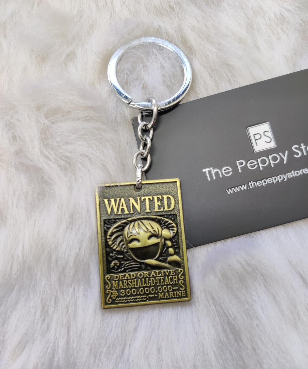 One Piece Wanted Metal Keychain - ThePeppyStore