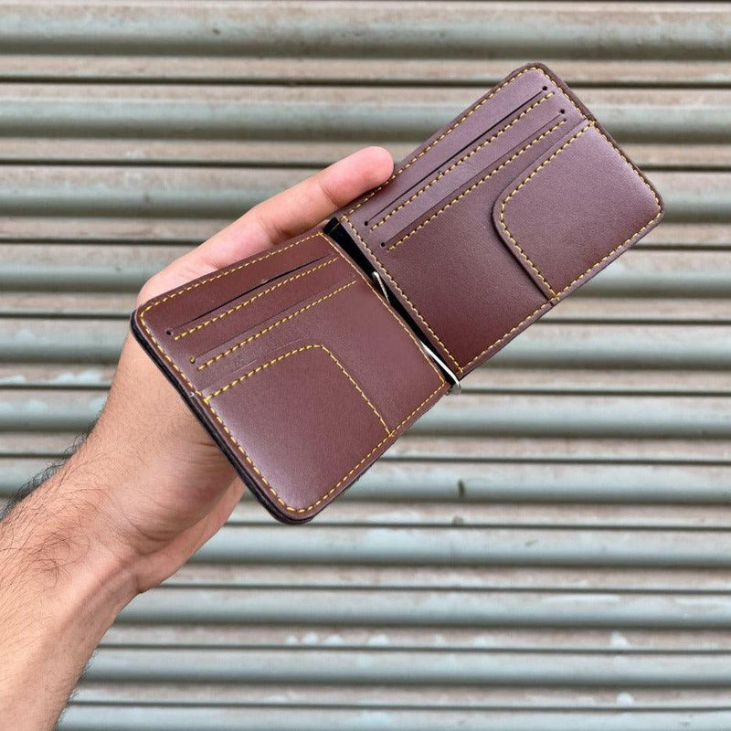 METRO Personalized Leather Wallet and Money Clip Combo