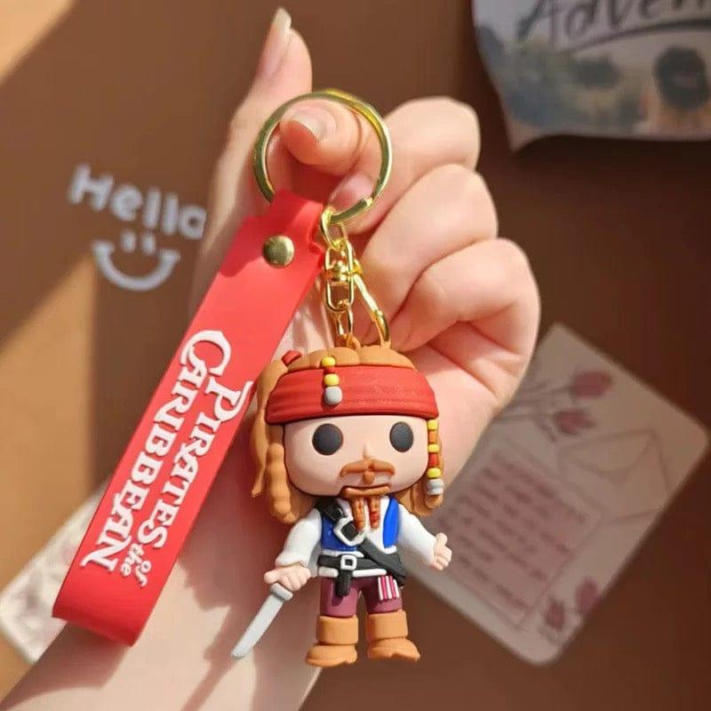 Jack Sparrow Silicon Keychain With Bagcharm and Strap (Select From Drop Down Menu) - ThePeppyStore
