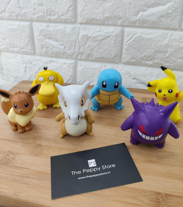 Pokemon Collectable Figures Set of 6 - (6-10 cm Figure) - ThePeppyStore
