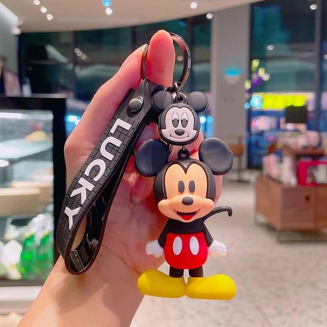 Mickey & Minnie Mouse Keychain with Bagcharm And Strap