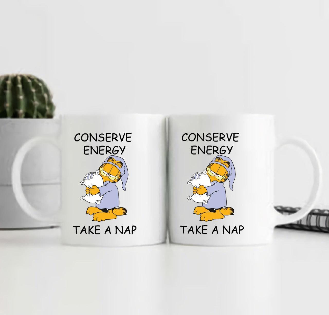 Garfiiel -  Conserve Energy 3D Ceramic Mug - ThePeppyStore