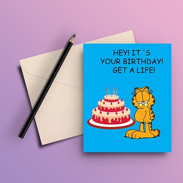 Garfield - Get Life Birthday Greeting Card - ThePeppyStore