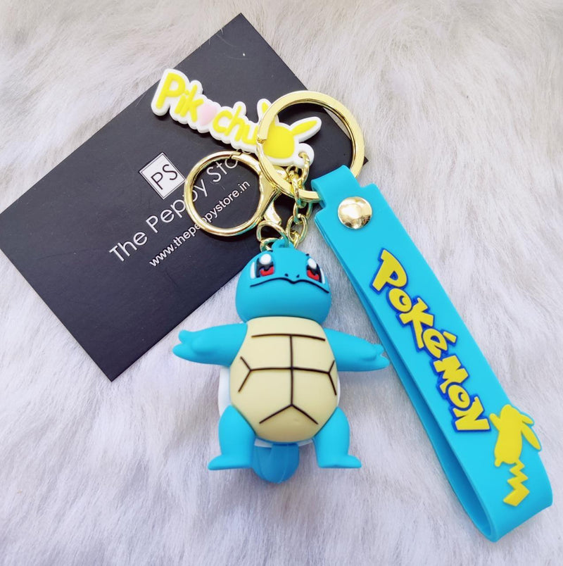 Pokemon Silicon Keychains  with Bag Charm and Strap(Select from Dropdown Menu) - ThePeppyStore