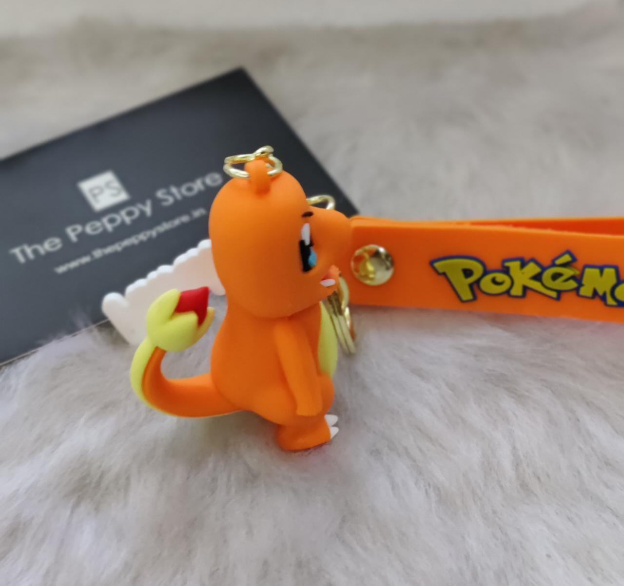 Pokemon Silicon Keychains  with Bag Charm and Strap(Select from Dropdown Menu) - ThePeppyStore