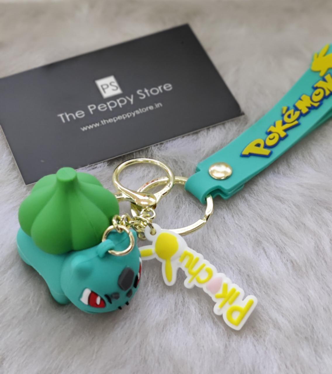 Pokemon Silicon Keychains  with Bag Charm and Strap(Select from Dropdown Menu) - ThePeppyStore