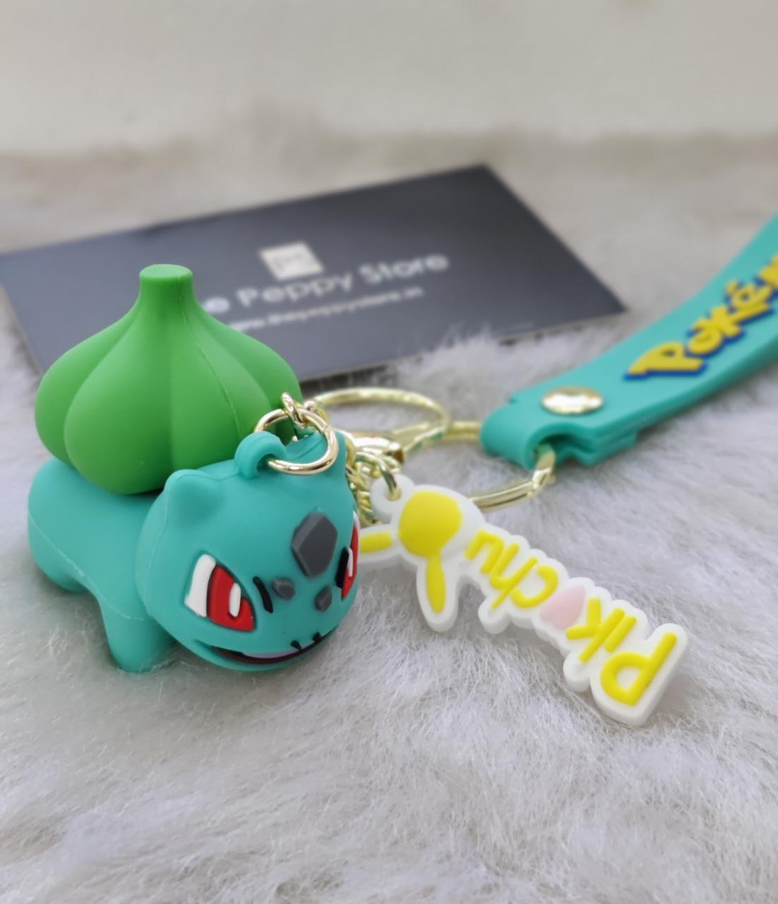 Pokemon Silicon Keychains  with Bag Charm and Strap(Select from Dropdown Menu) - ThePeppyStore