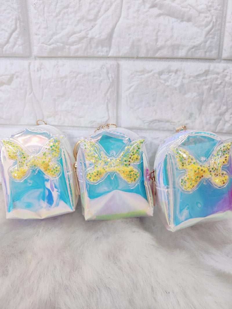 Holographic Mini Pouch+ Keychain+ Bagcharm- – ThePeppyStore