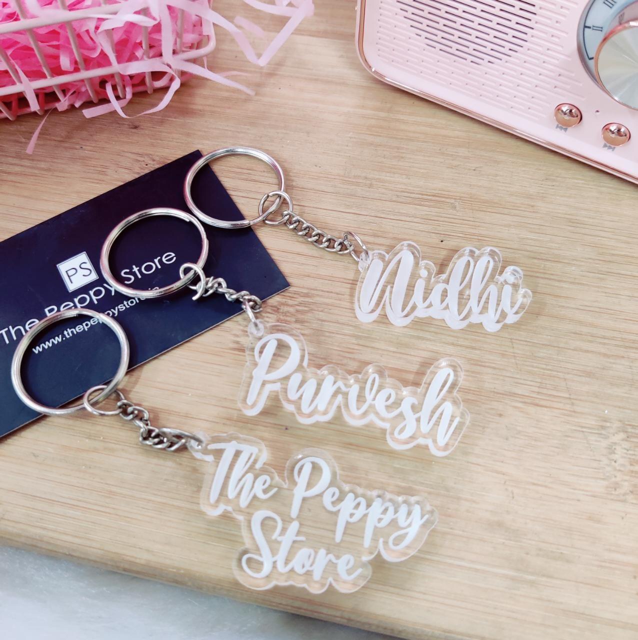 Personalised Acrylic Name Keychains - Engraved ( Prepaid orders Only ...
