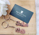 Personalised Name - Cut Keychain -Rose Gold (NO COD Allowed On Personalised Orders) - ThePeppyStore