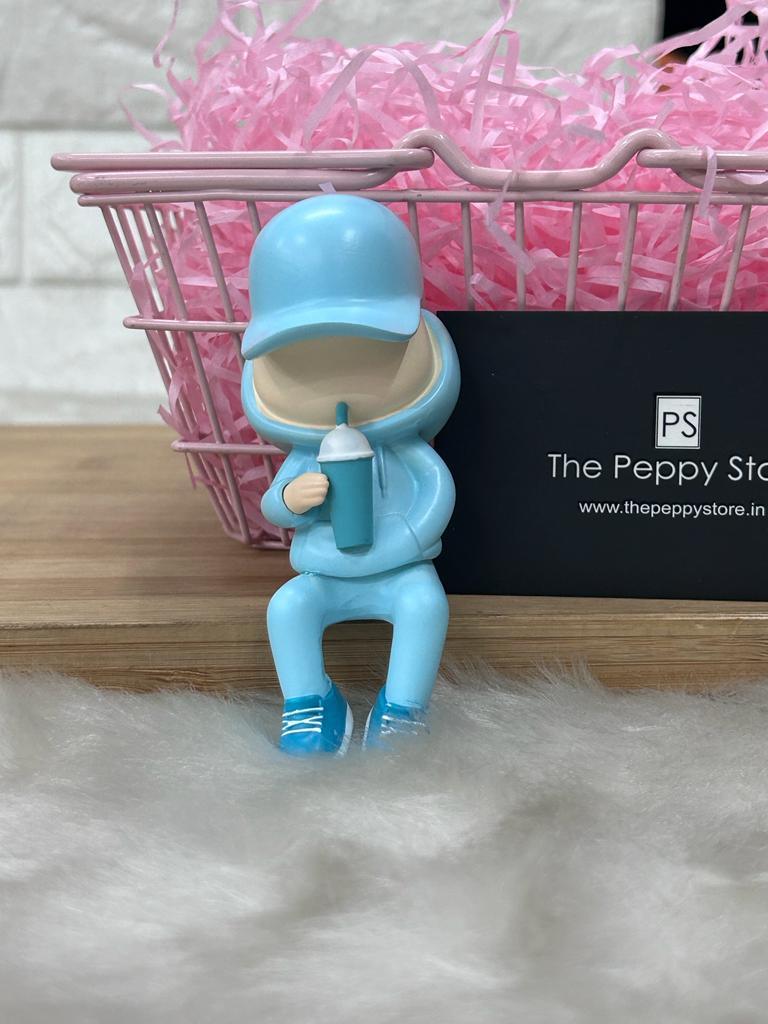 Boy With Cap Sitting Figure - 11 cm - (Select From Drop Down Menu) - ThePeppyStore