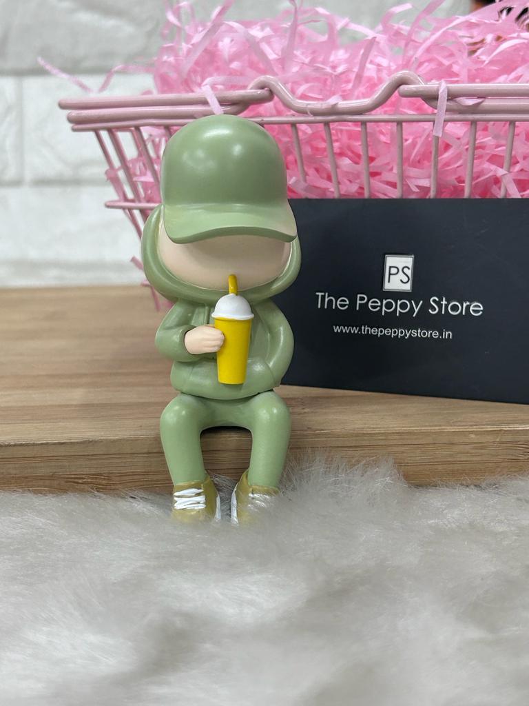 Boy With Cap Sitting Figure - 11 cm - (Select From Drop Down Menu) - ThePeppyStore