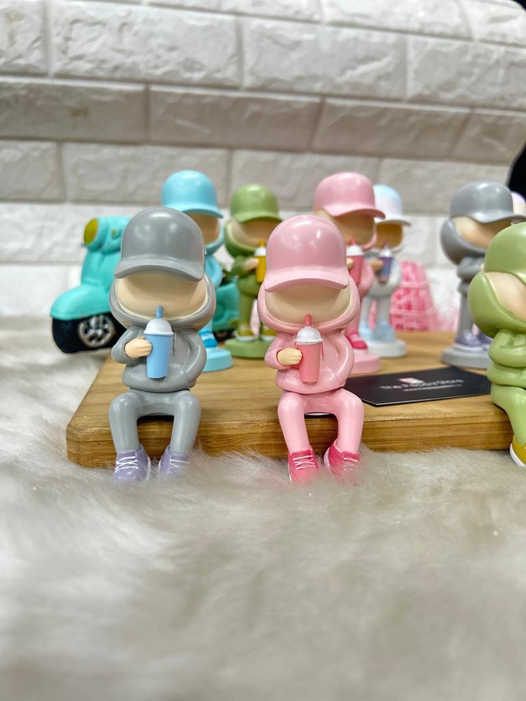 Boy With Cap Sitting Figure - 11 cm - (Select From Drop Down Menu) - ThePeppyStore