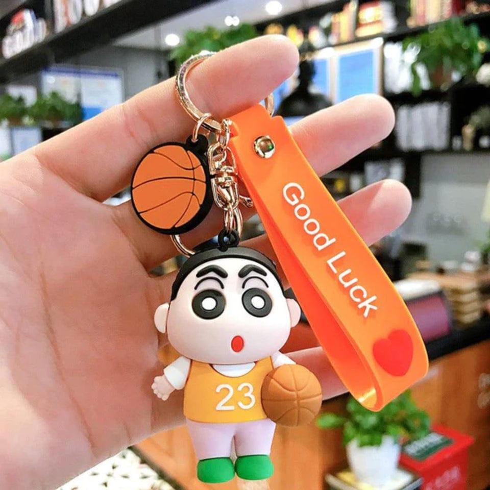 Shinchan Silicon Keychain with Bagcharm and Strap (Choose From Dropdown) - ThePeppyStore