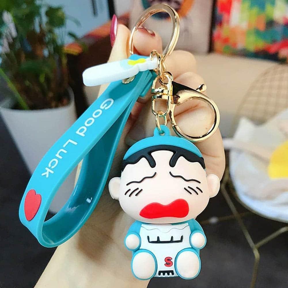 Shinchan Silicon Keychain with Bagcharm and Strap (Choose From Dropdown) - ThePeppyStore