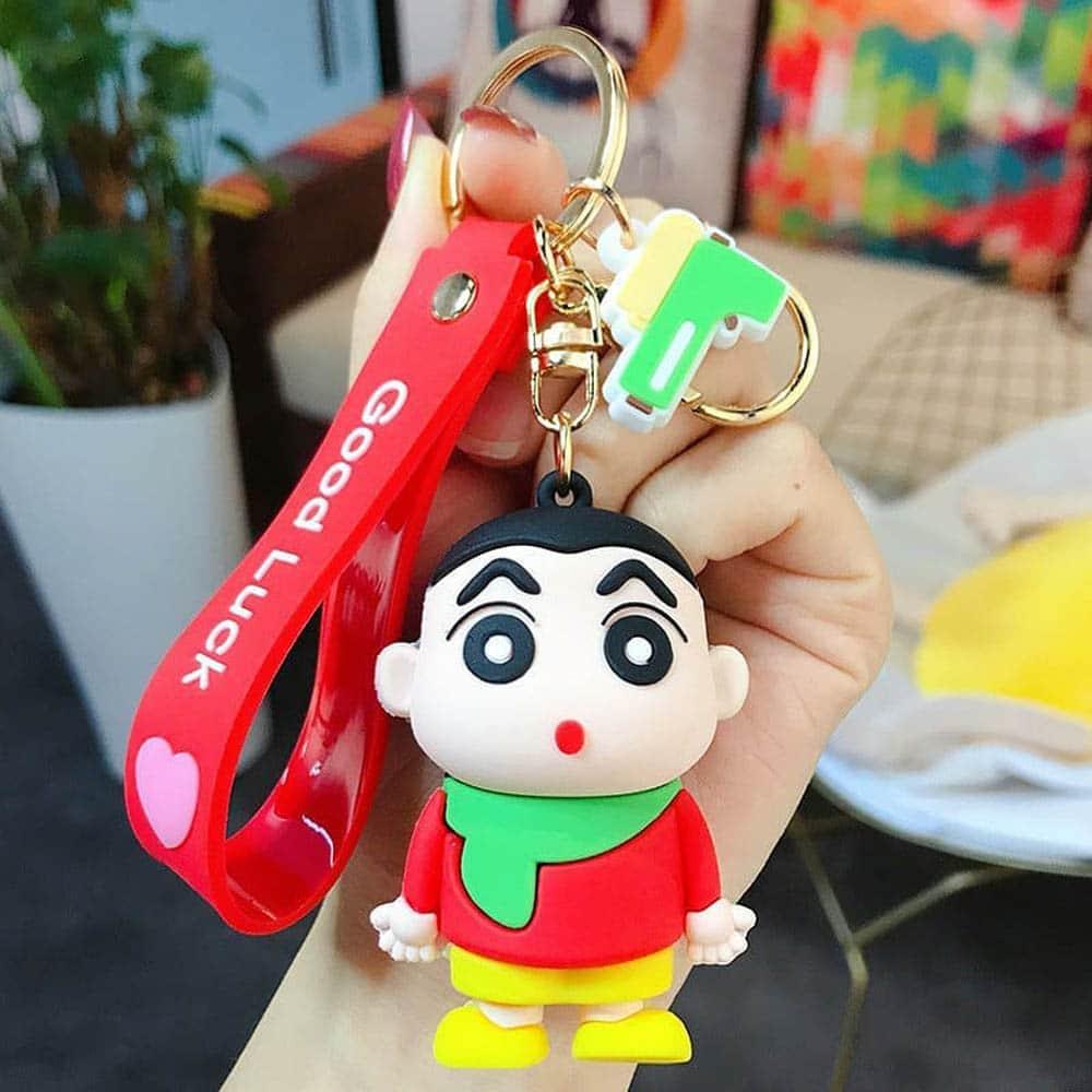 Shinchan Silicon Keychain with Bagcharm and Strap (Choose From Dropdown) - ThePeppyStore