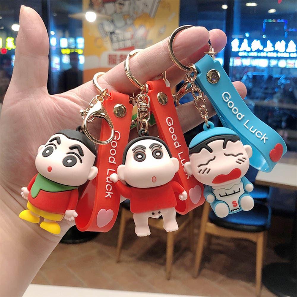 Shinchan Silicon Keychain with Bagcharm and Strap (Choose From Dropdown) - ThePeppyStore