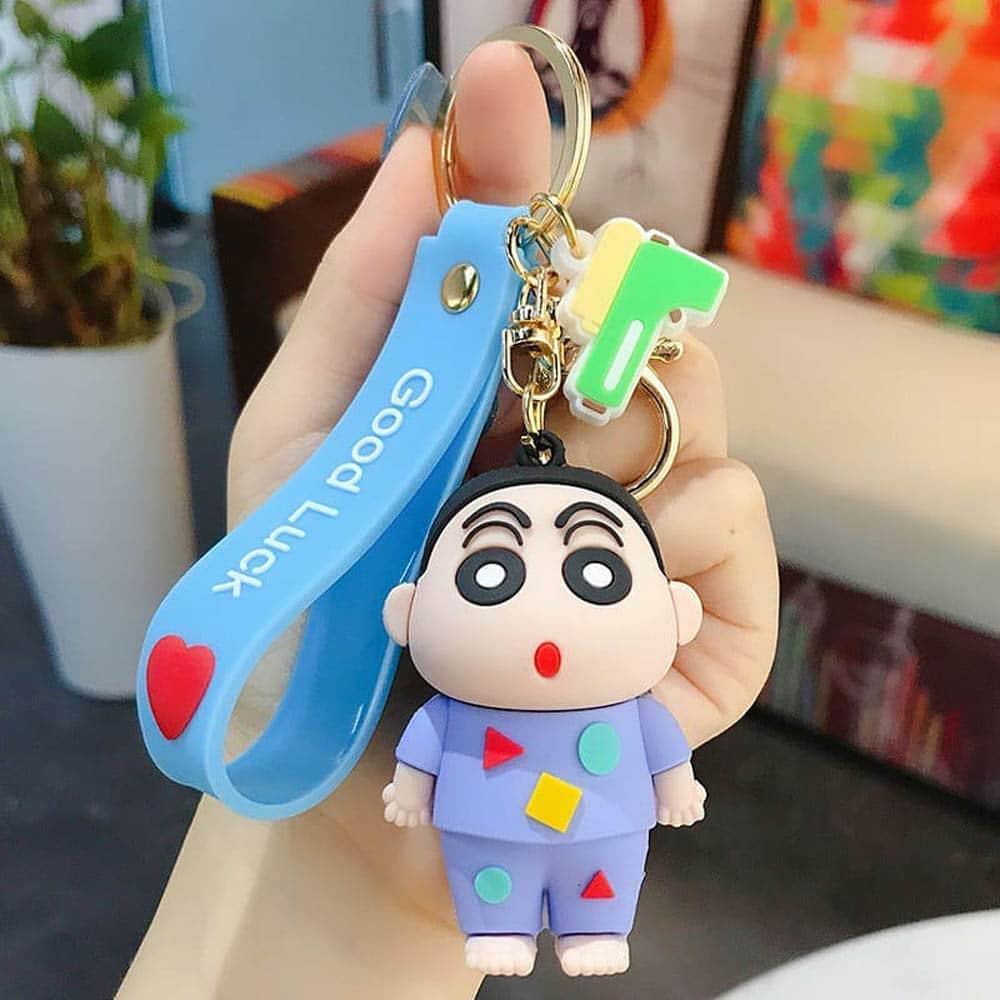 Shinchan Silicon Keychain with Bagcharm and Strap (Choose From Dropdown) - ThePeppyStore