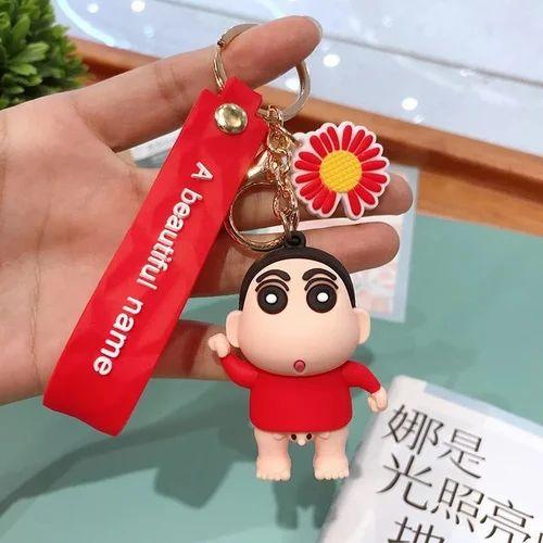 Shinchan Silicon Keychain with Bagcharm and Strap (Choose From Dropdown) - ThePeppyStore