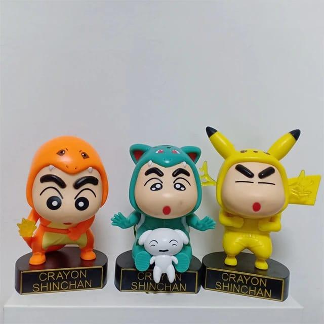 Shinchan Figure Set of 5 - Pokemon's Version - ThePeppyStore