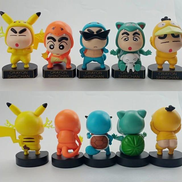 Shinchan Figure Set of 5 - Pokemon's Version - ThePeppyStore