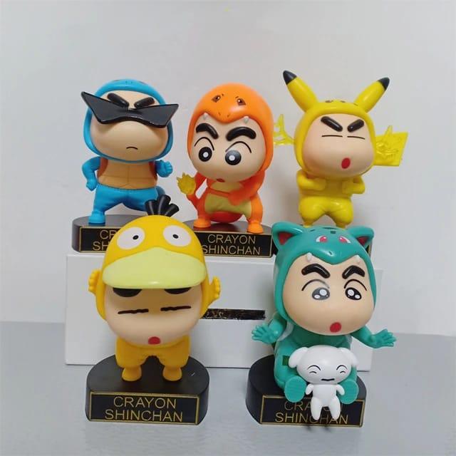 Shinchan Figure Set of 5 - Pokemon's Version - ThePeppyStore