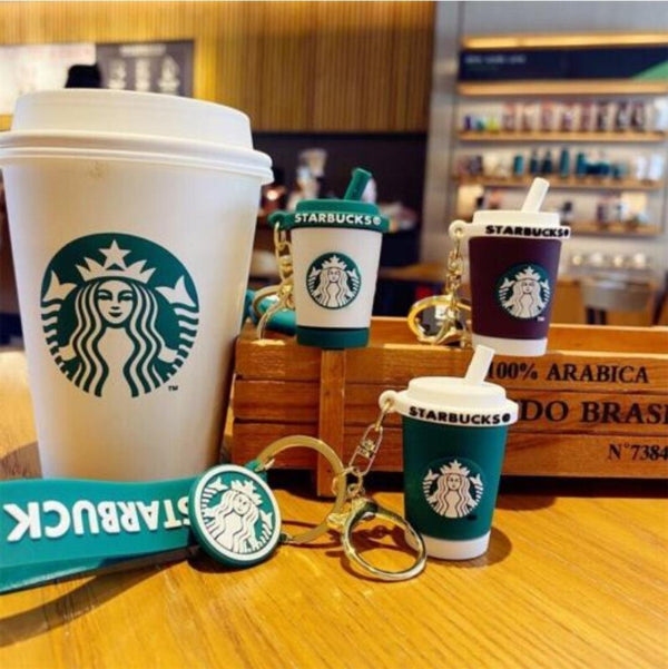 Cute Coffee Cup Keychain + Bag charm + Strap ( Choose from Drop Down Menu) - ThePeppyStore