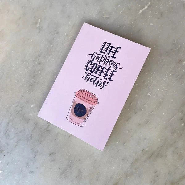 Life Happens Coffee Helps Softcover Diary - ThePeppyStore
