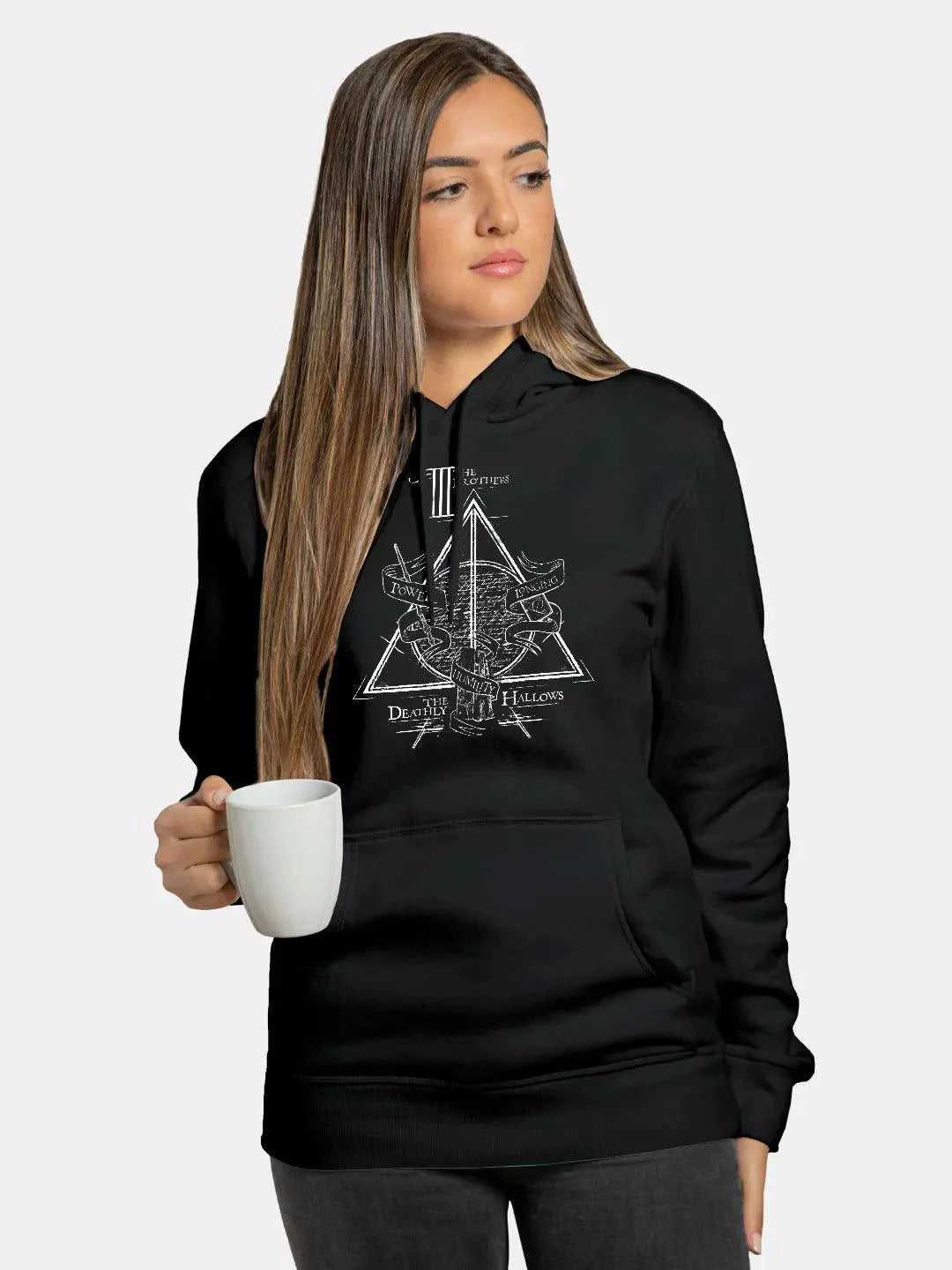 The Deathly Hallows Womens Hoodie  Black Colour - ThePeppyStore