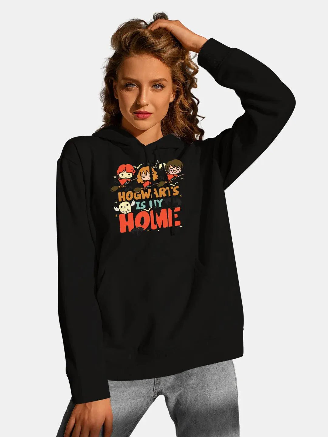 Harry and the Gang Womens Black Hoodie - ThePeppyStore