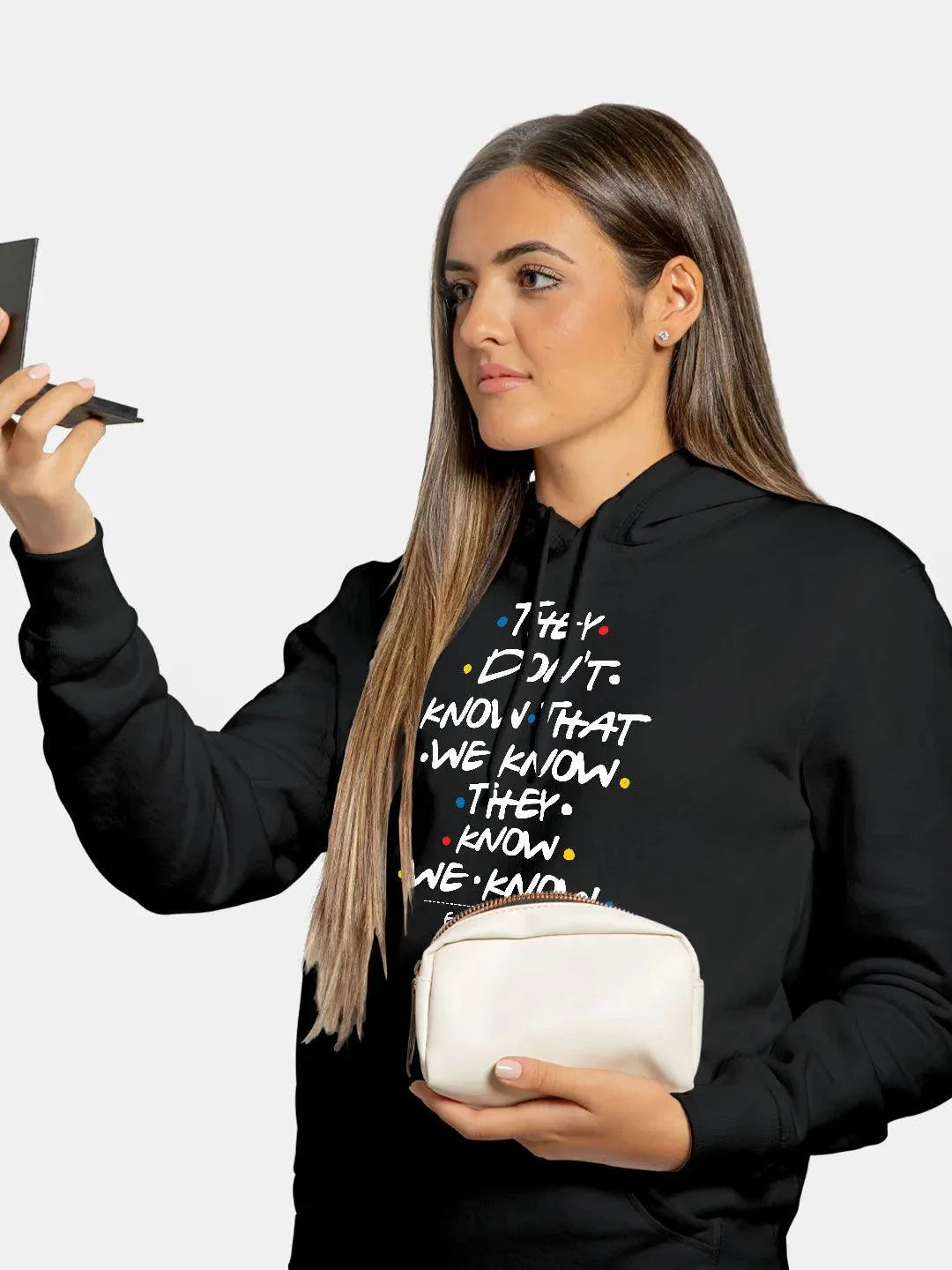 They don`t know Friends Womens Hoodie Black Colour - ThePeppyStore