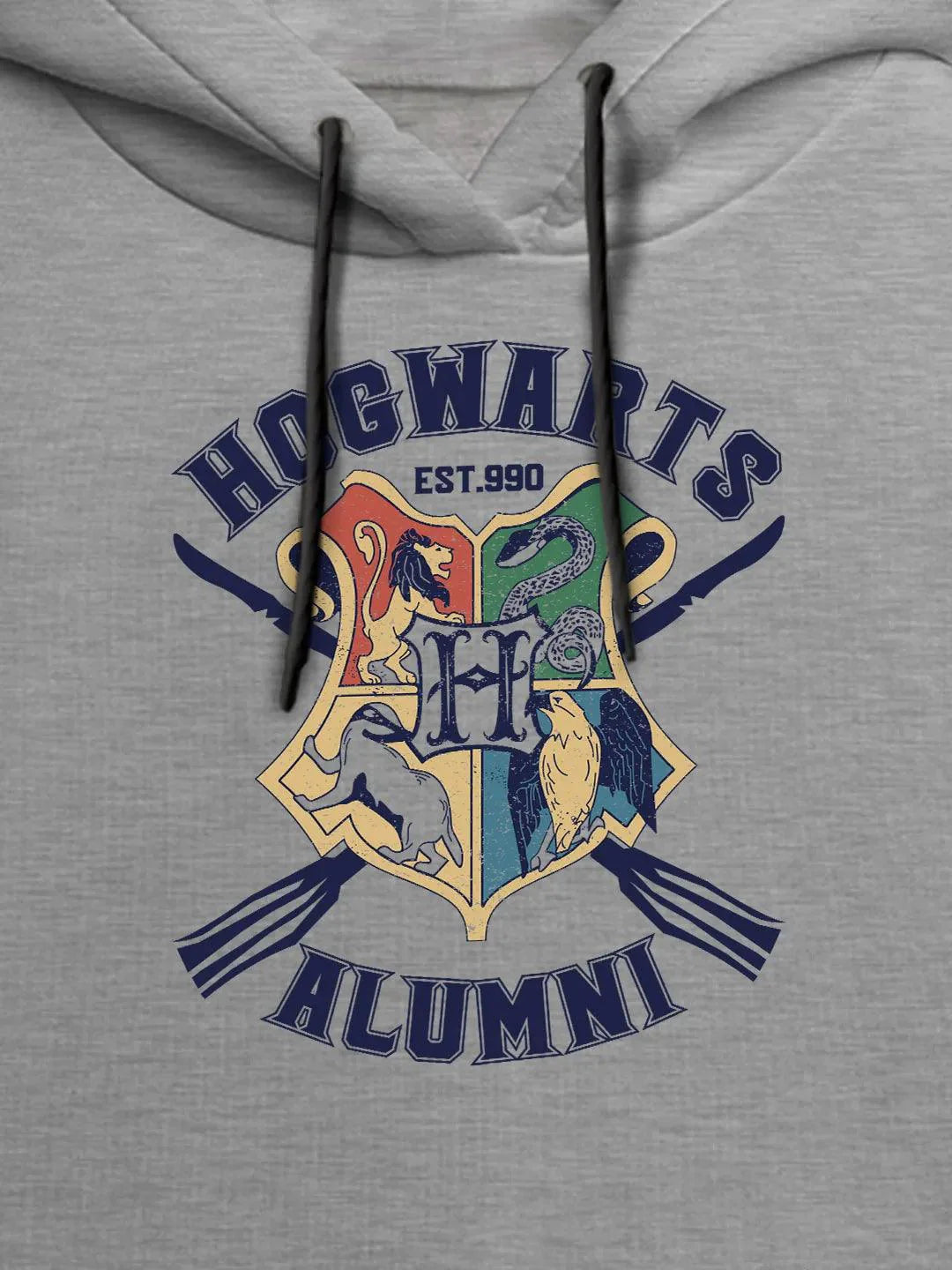 Hogwarts Sigil Womens Grey Hoodie - ThePeppyStore