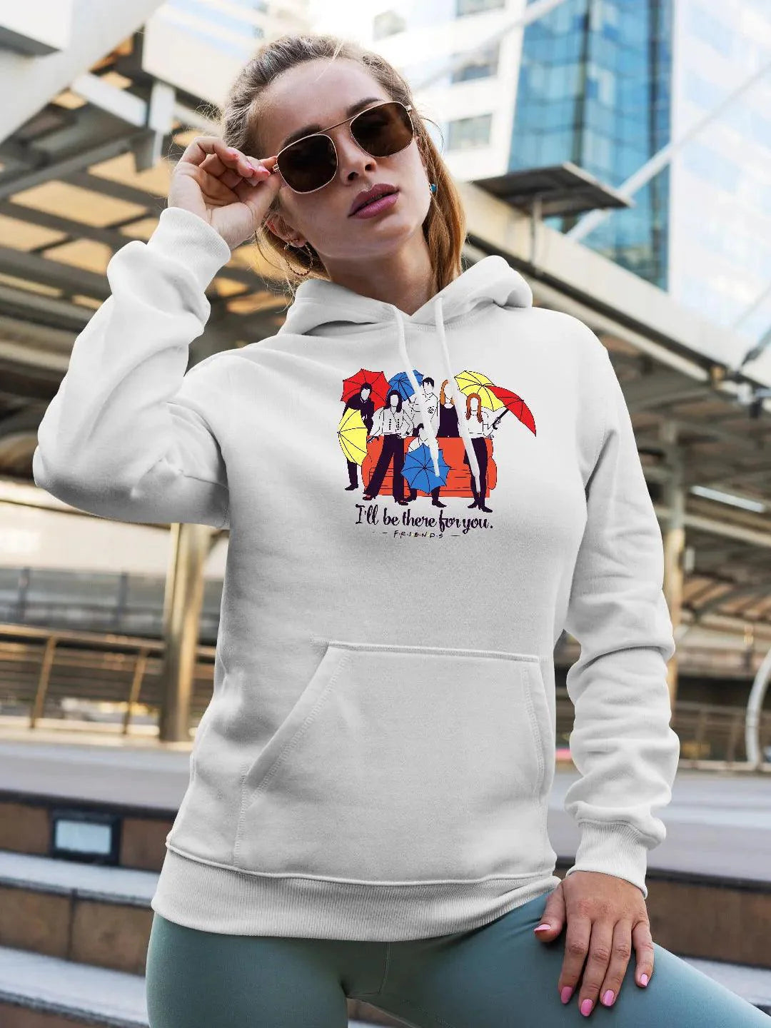 Friends - I'll Be there For You =  Womens Hoodie White Colour - ThePeppyStore