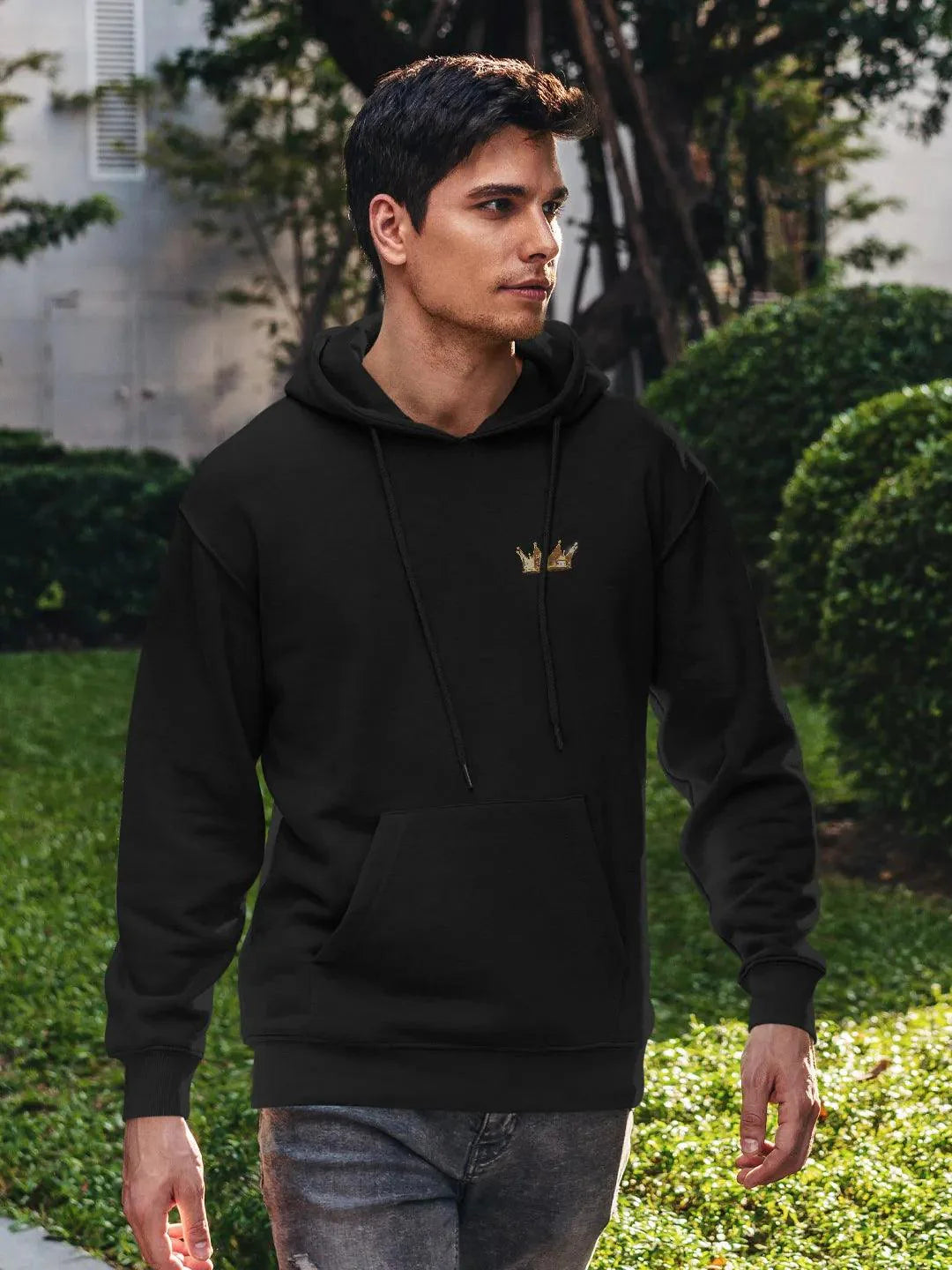 Shehzada Crown Mens Black Hoodie - ThePeppyStore