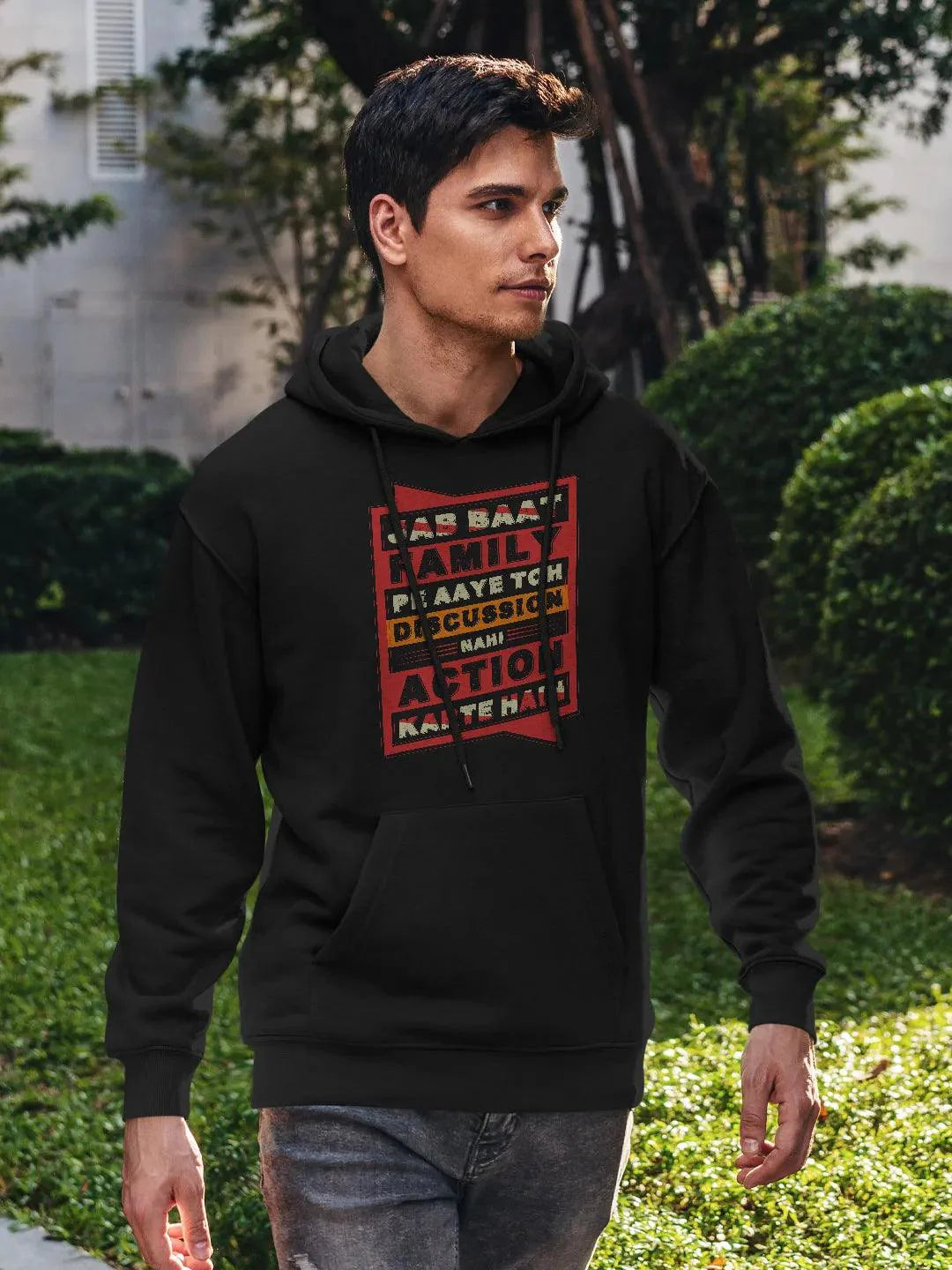 Shehzada Action - Black Mens Hoodie - ThePeppyStore