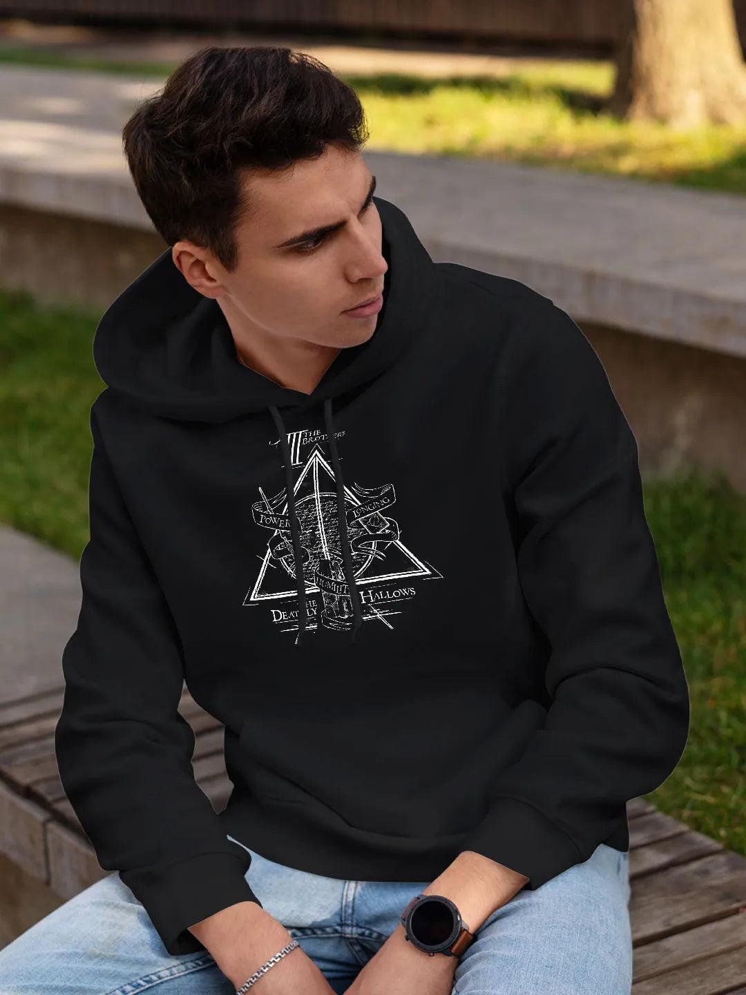 The Deathly Hallows Mens Hoodie Black Colour - ThePeppyStore