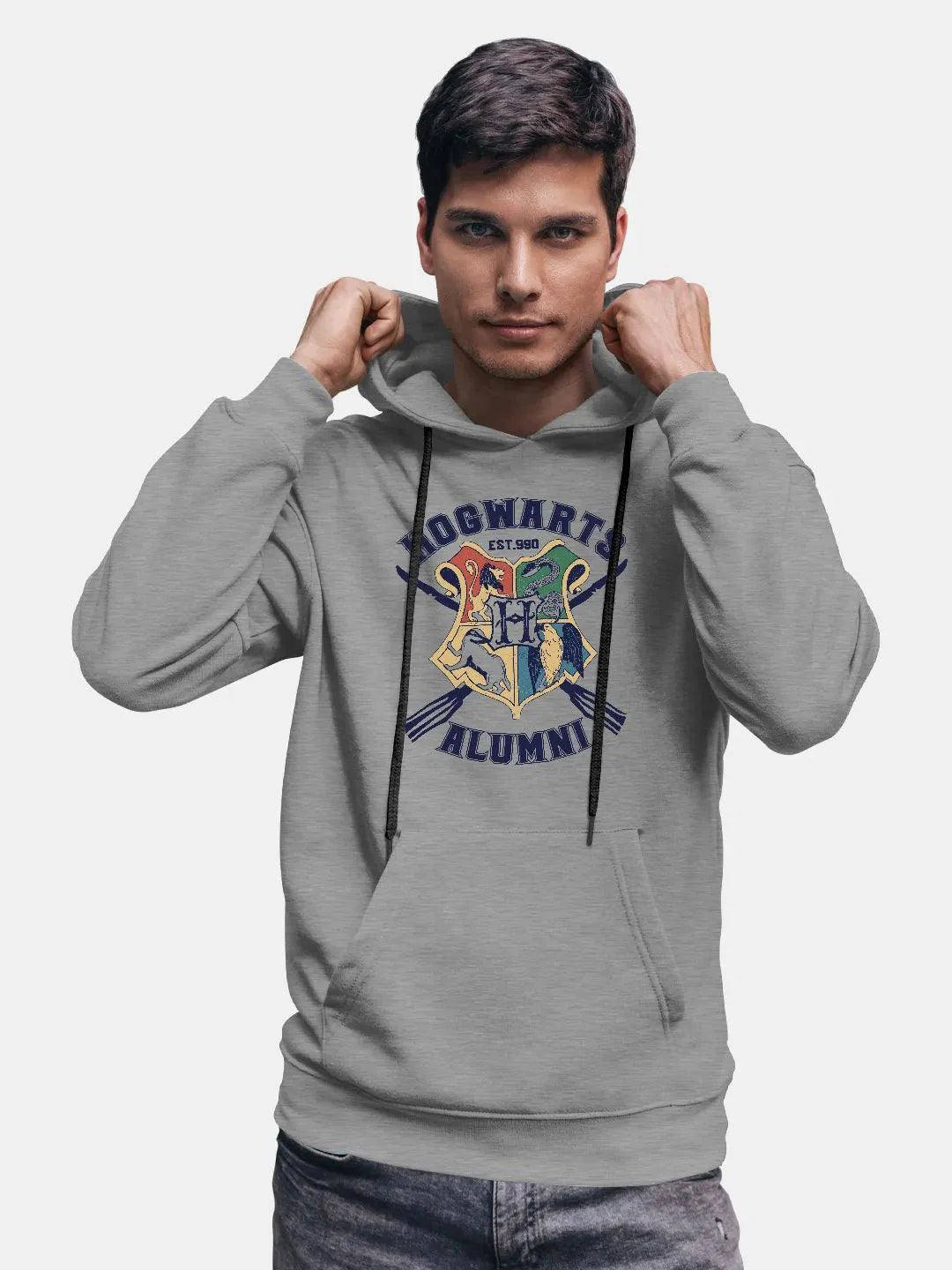 Hogwarts Sigil Mens Grey Hoodie - ThePeppyStore