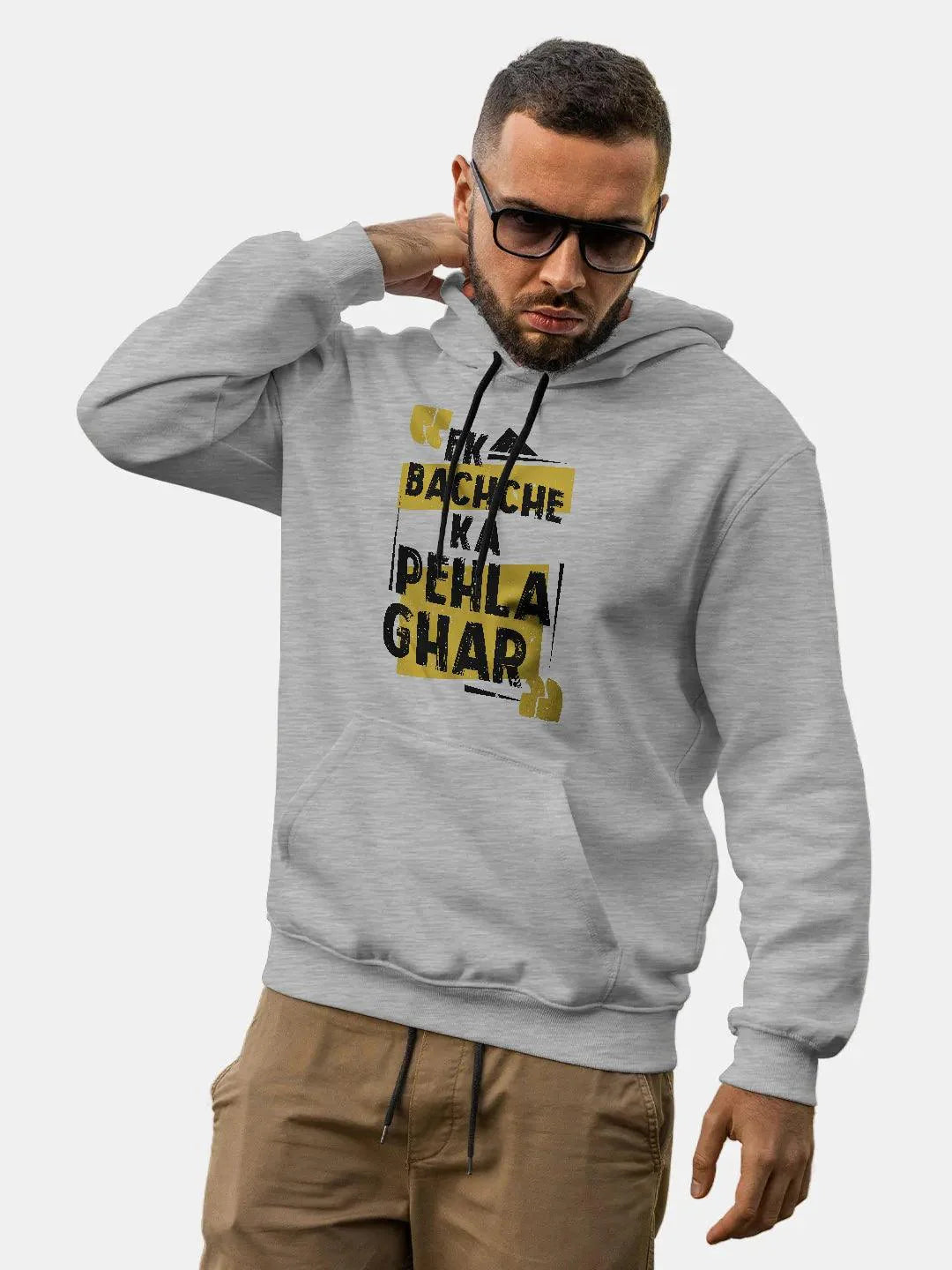 Shehzada Pehla Ghar - Grey Mens Hoodie - ThePeppyStore