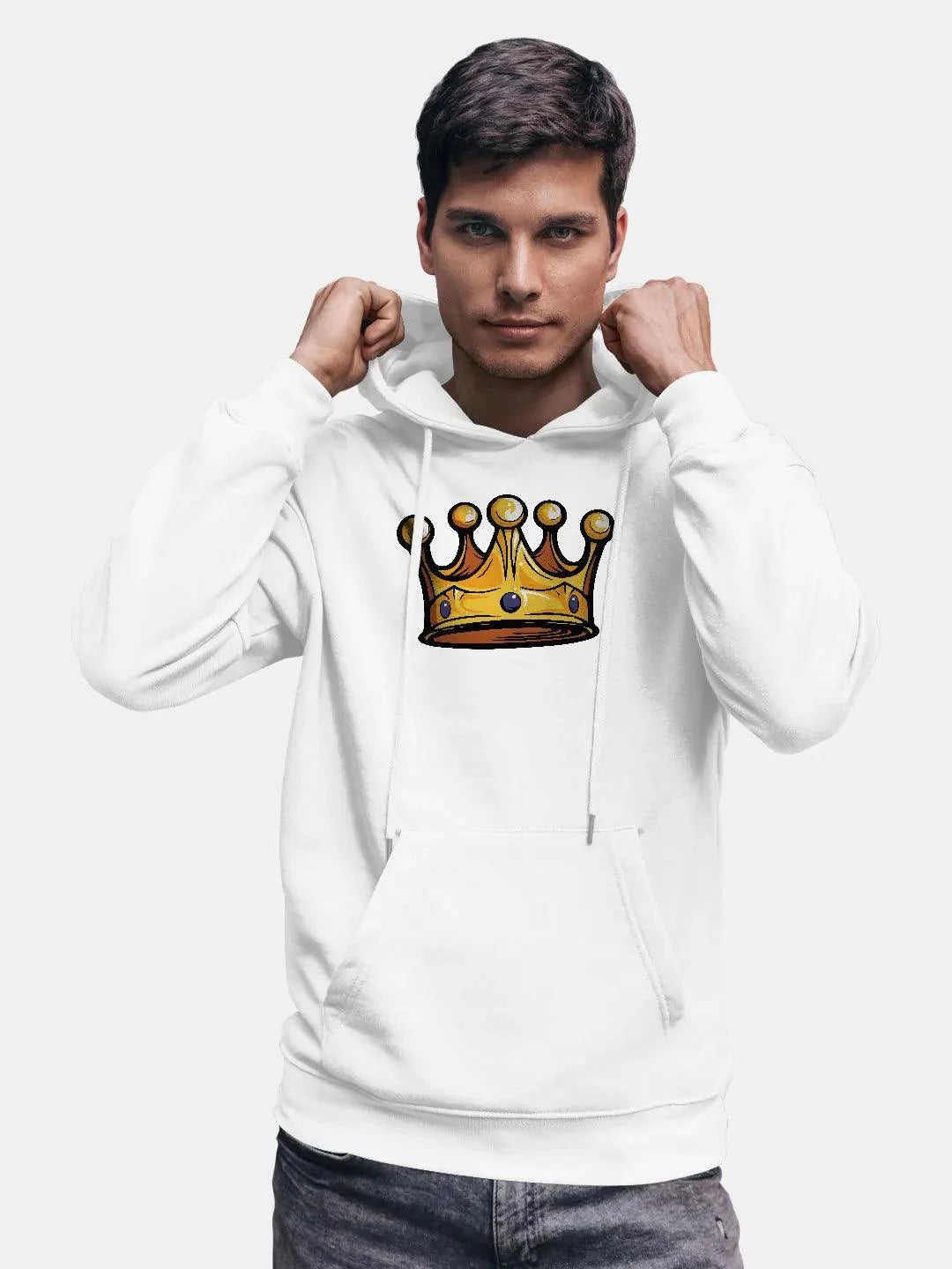 Shehzada Crown White Mens Hoodie - ThePeppyStore