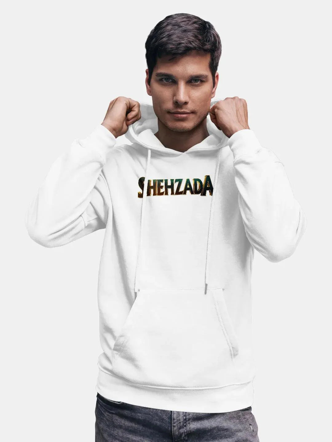 Shehzada Primary Logo White Mens Hoodie - ThePeppyStore