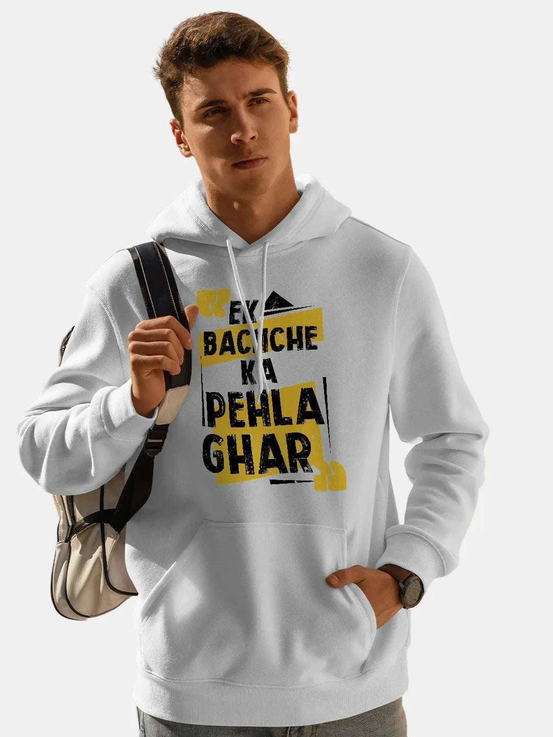 Shehzada Pehla Ghar - White Mens Hoodie - ThePeppyStore