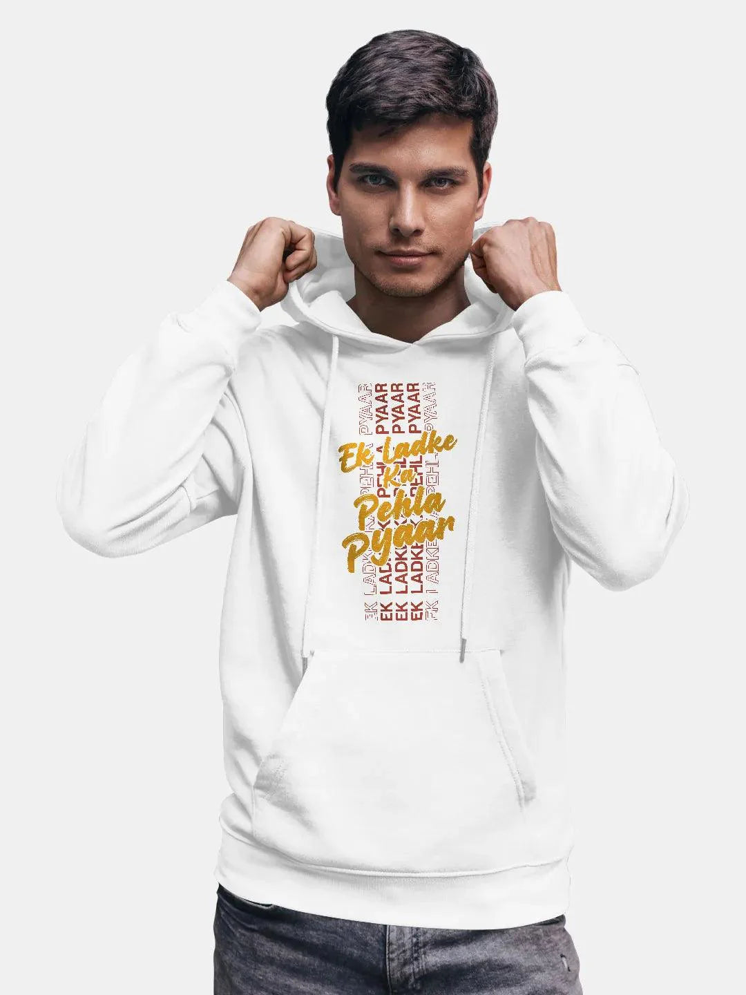 Shehzada Pehla Pyaar White Mens Hoodie - ThePeppyStore