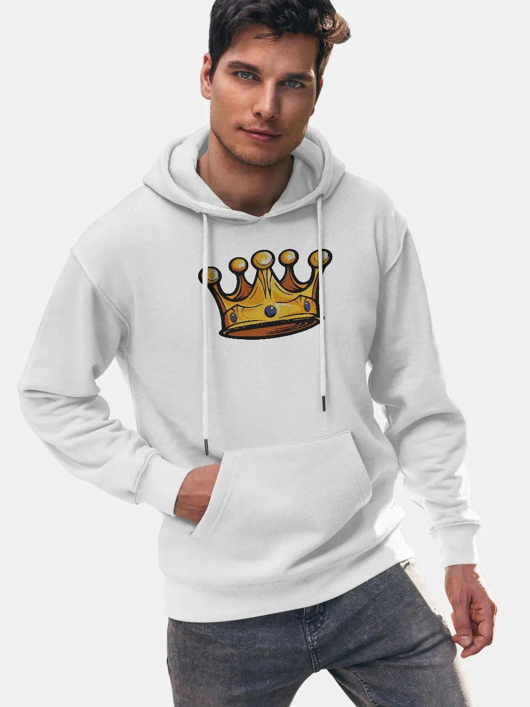 Shehzada Crown White Mens Hoodie - ThePeppyStore