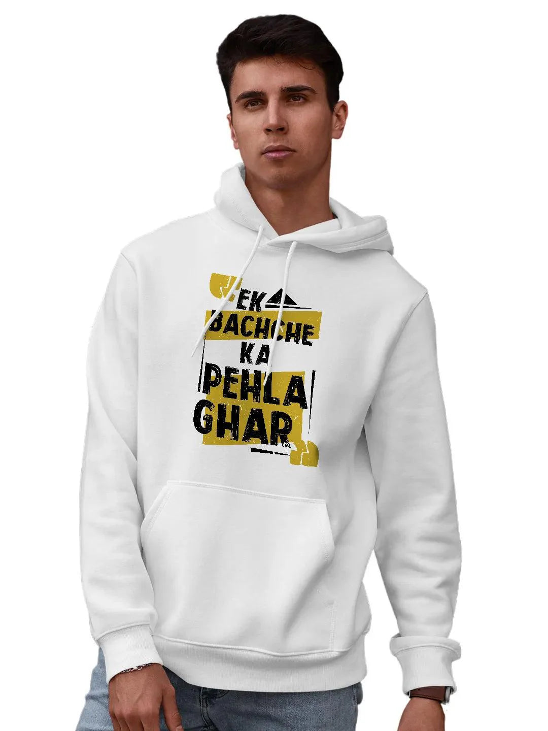 Shehzada Pehla Ghar - White Mens Hoodie - ThePeppyStore